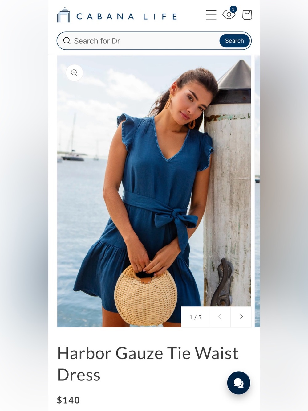 Cabana Life Deep Teal V‑Neck Tie‑Waist Gauze Dress